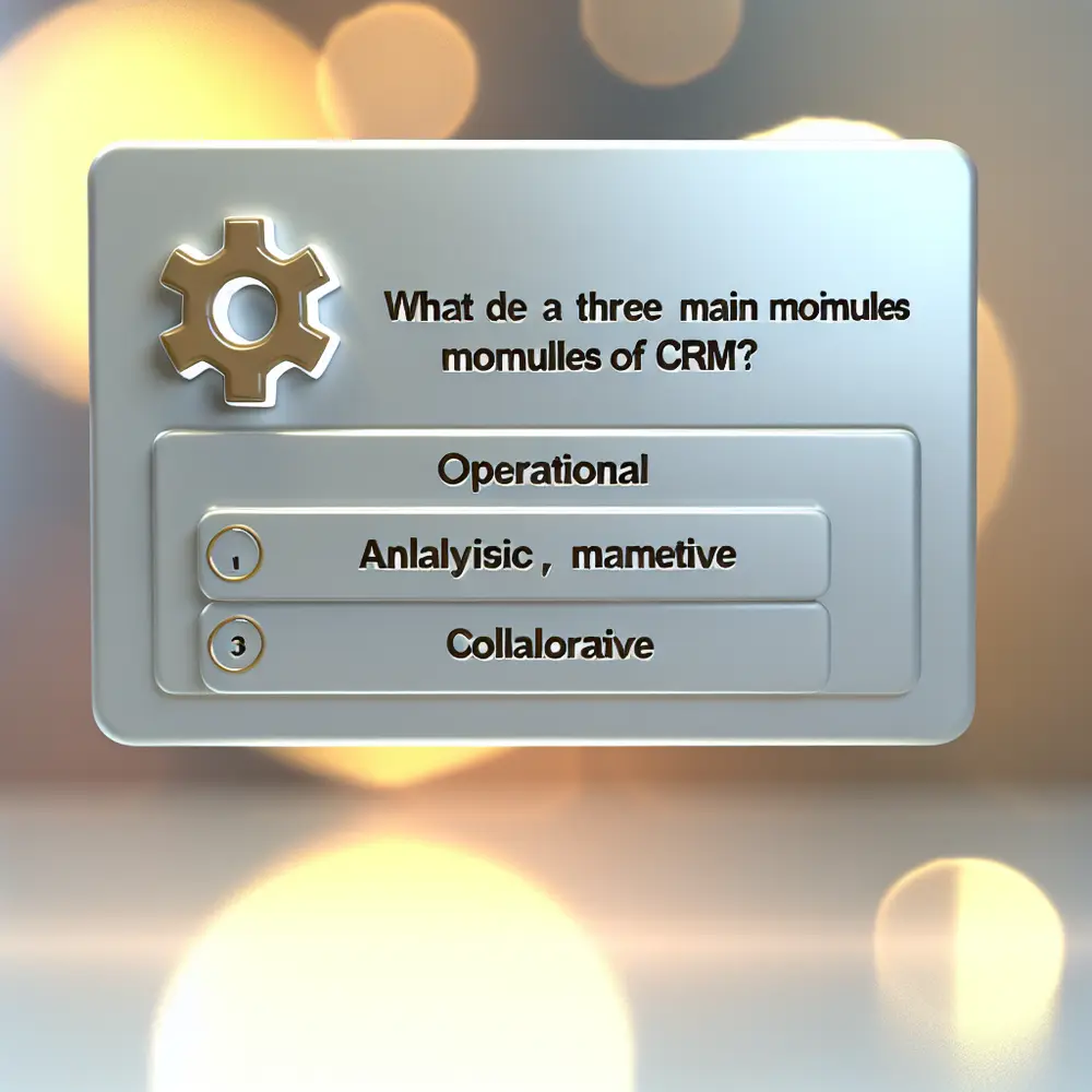 Quels sont les trois principaux modules du CRM ? Opérationnel, Analytique, Collaboratif