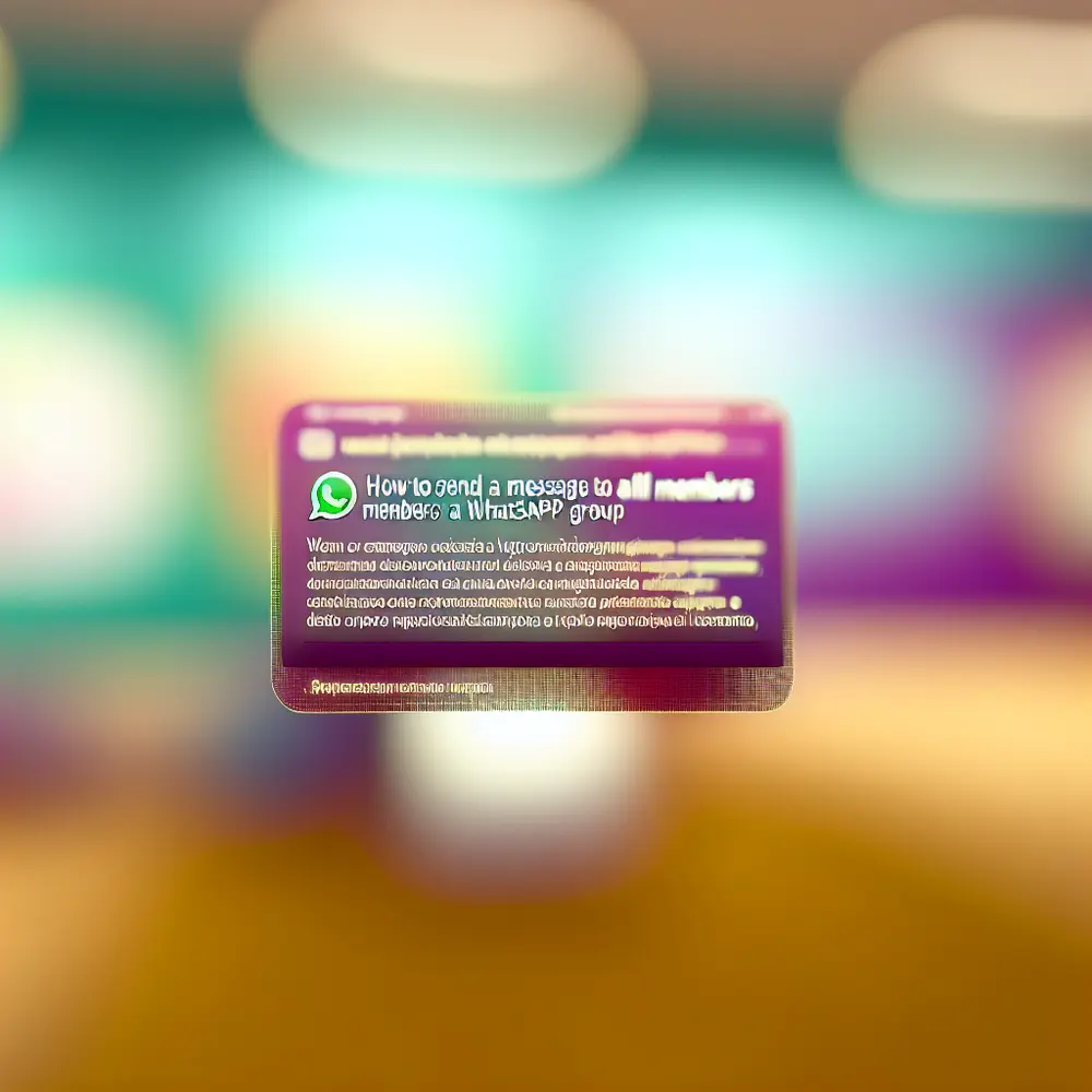Come posso inviare un messaggio a tutti i membri di un gruppo WhatsApp? Istruzioni Dettagliate