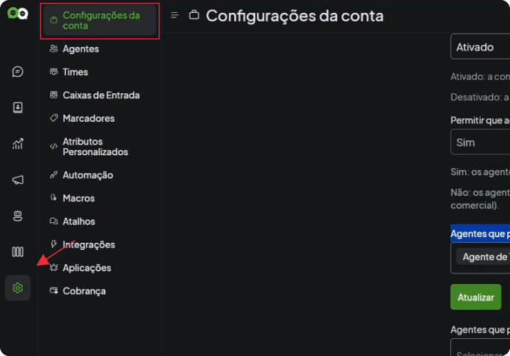 04 - configurações da conta