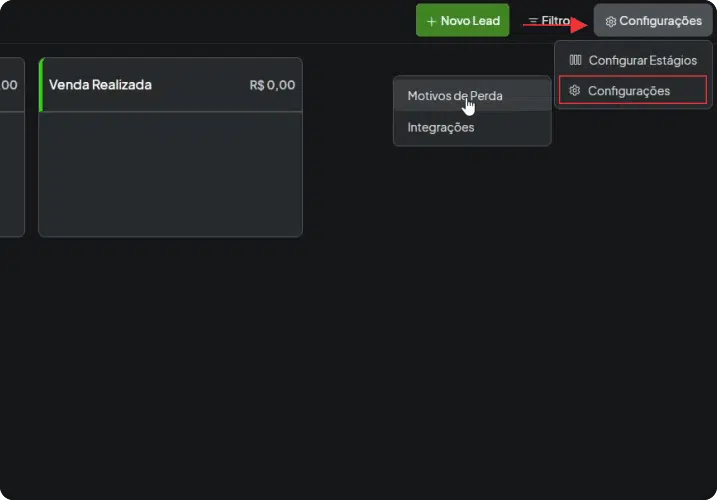 12- configurações de moyivos de perda