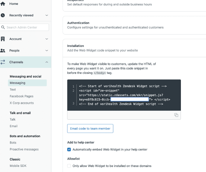 Abrir Web Widget