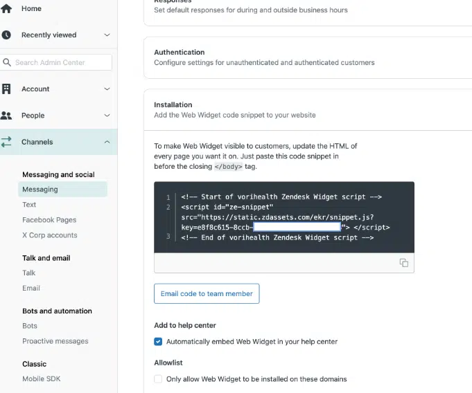 Abrir Web Widget
