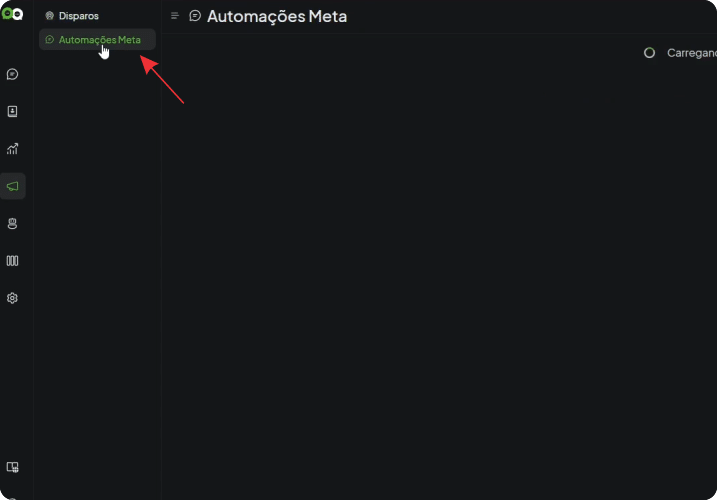 2- selecione automações meta