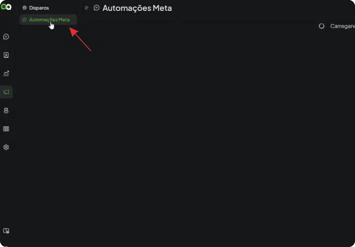 2- selecione automações meta